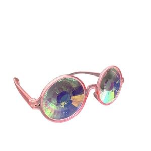 Prism Pink Kaleidoscope Sunglasses prism diffraction fractals festival glasses